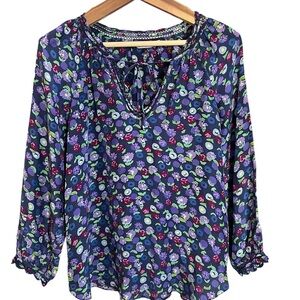 Rebecca Taylor women’s silk Purple and Green Floral Blouse